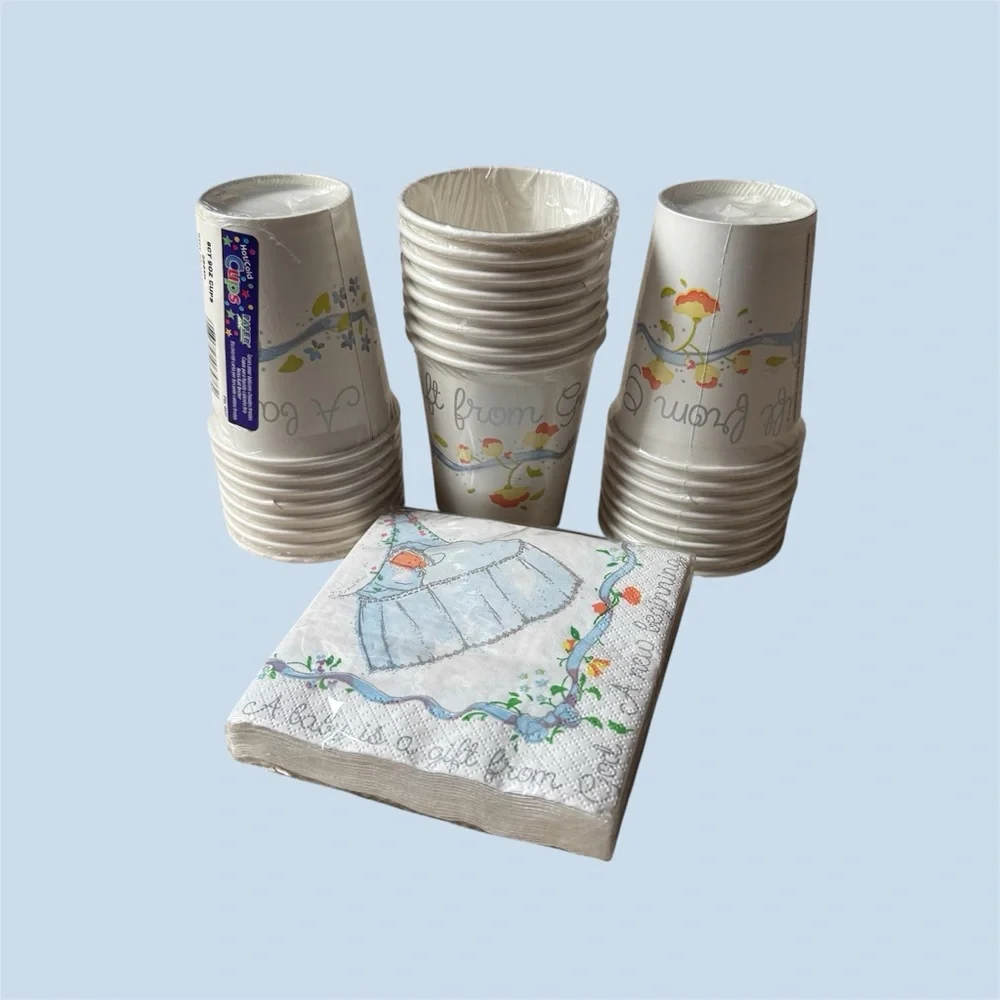 New Unopened Baptism Party Cups and Napkins Set